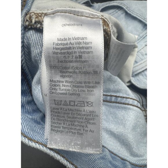 Madewell Women’s Light Blue Relaxed Raw Hem Distressed Denim Jean Shorts Sz 27 - Picture 9 of 11